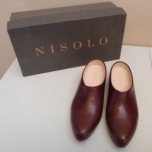 Nisolo Sofia Brandy Leather Mules Shoes Sz 7
